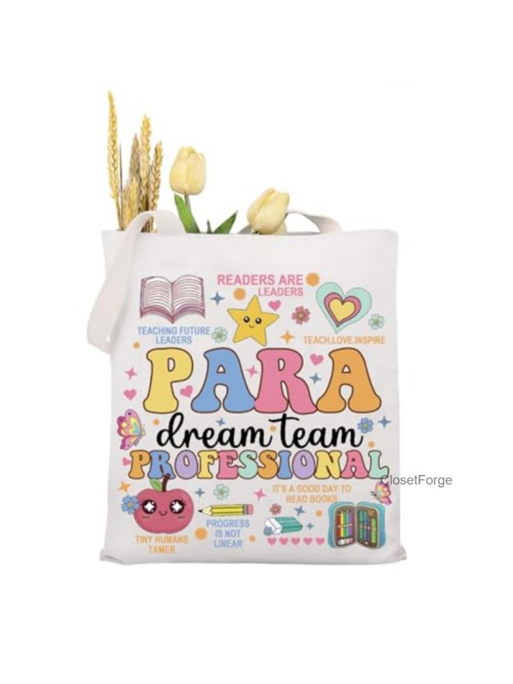 Canvas Tote Bag Teacher Aide Gift Appreciation Laptop Tote Water Resistant